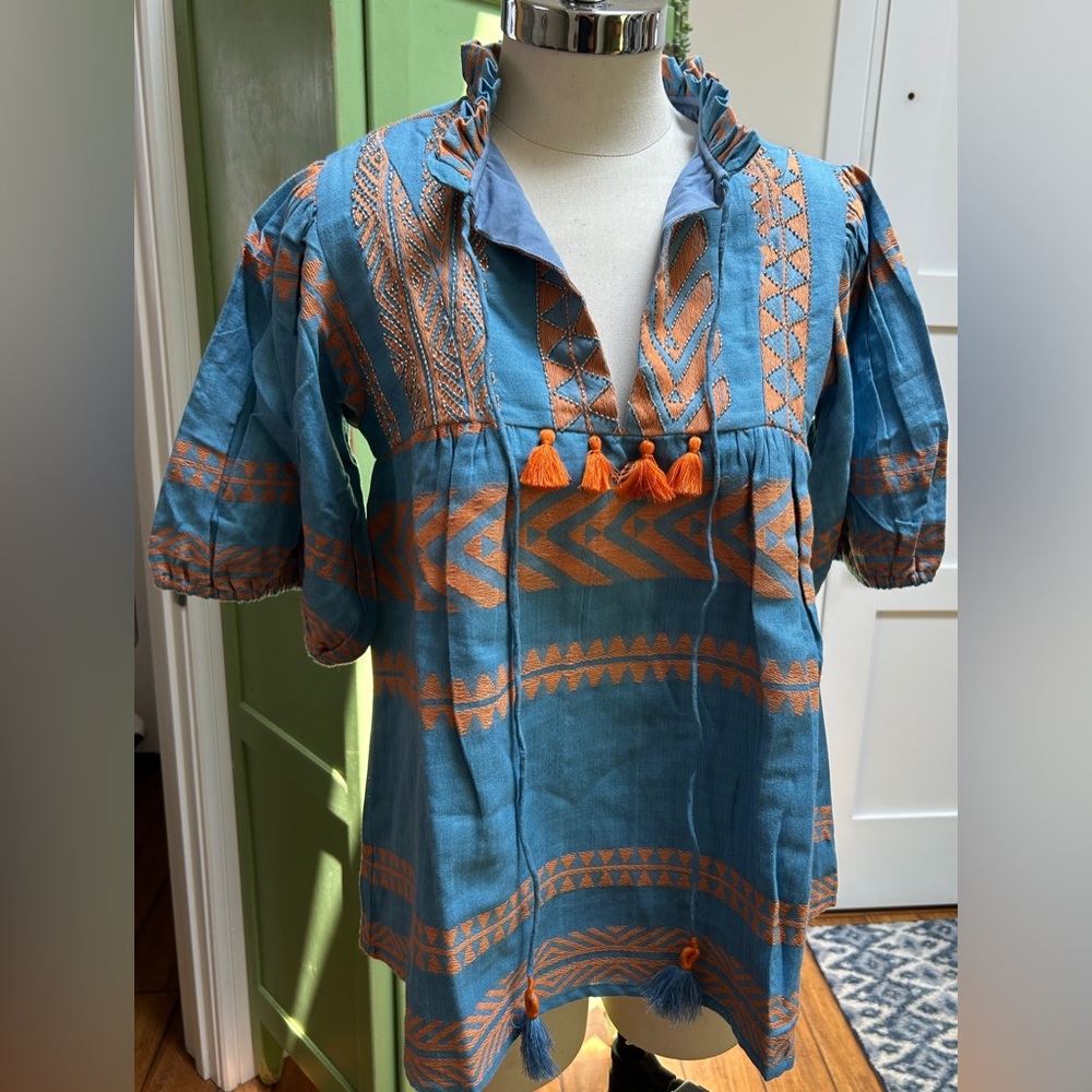 Just Bellina embroidered and beaded blouse. NWT